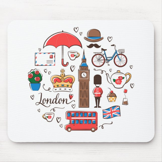 Mousepad Doodles de Londres (Frente)