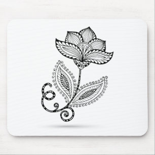Mousepad Doodles de Paisley Mehndi do Henna