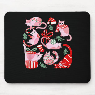 Mousepad Doodles Feliz Catmas Natal Diversão Amante de Gato