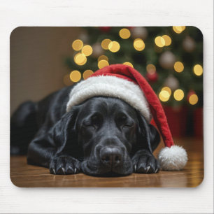Mousepad Dormindo no Natal Black Labrador Retriever