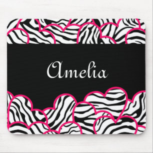 Mousepad dos corações da zebra