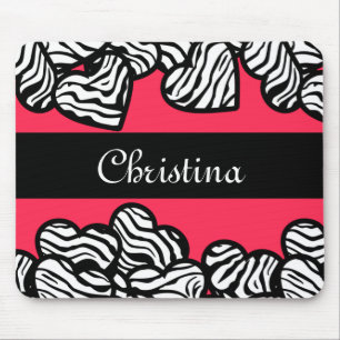 Mousepad dos corações da zebra