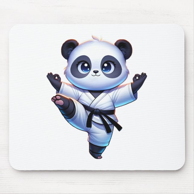 Mousepad Dose Máxima de Crane de Karate Panda Adorável (Frente)