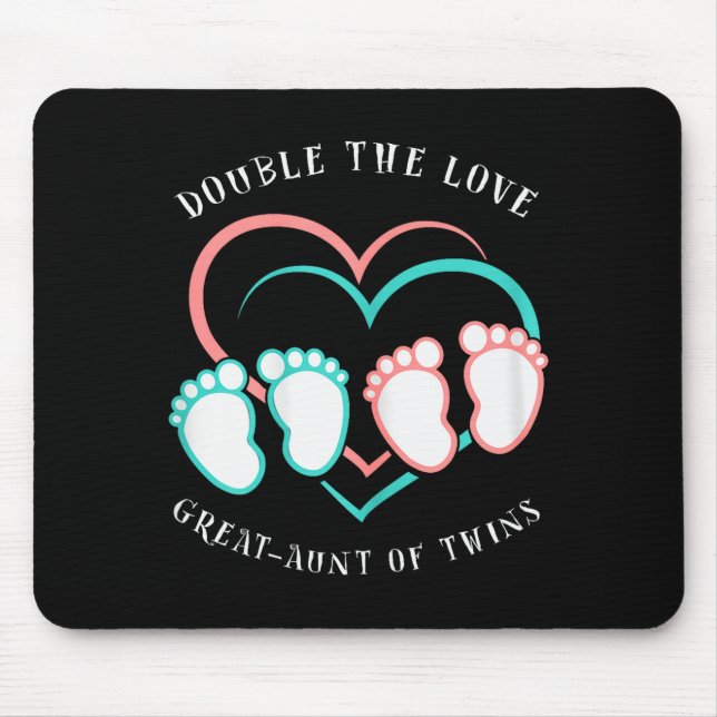 Mousepad Double The Love New Great-aunt Of Twins  (Frente)