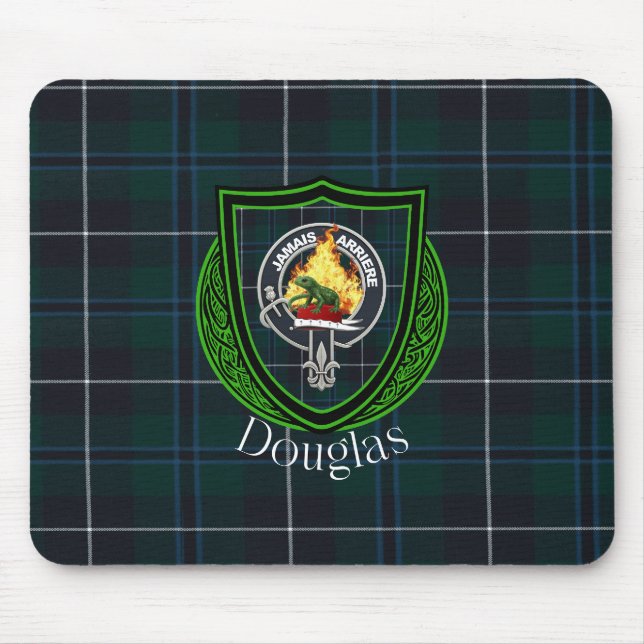 Mousepad Douglas Scottish Clan Tartan & Crest (Frente)