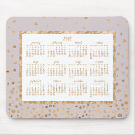 Mousepad Dourada Confetti Anualmente 2017 Calendário Mouse