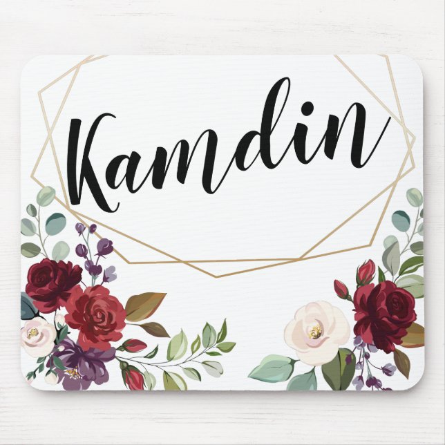 Mousepad Dourada geom personalizado de roscas brancas com o (Frente)