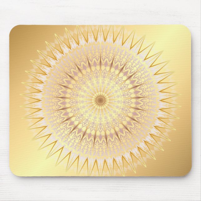 Mousepad Dourada Medallion Mandala (Frente)