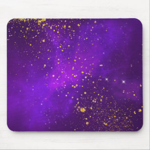 Mousepad Dourada proteção contra o rato Glitter e Roxo