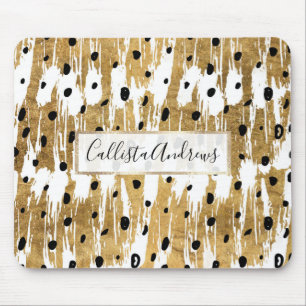 Mousepad Douradas Bolinhas modernas do Brushstrokes