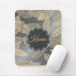 Mousepad Douradas penas Douradas na Prata Sleek Personaliza