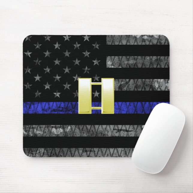 Mousepad (Dourado) Capitão Lâmina Azul Linha Distante (Com mouse)