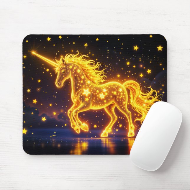 Mousepad Dourado conto de fadas de chifre de cavalo céu not (Com mouse)
