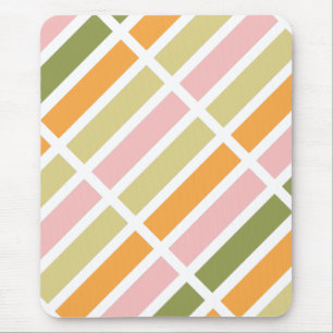 Mousepad Dourado Cor-de-rosa laranja e faixas verdes