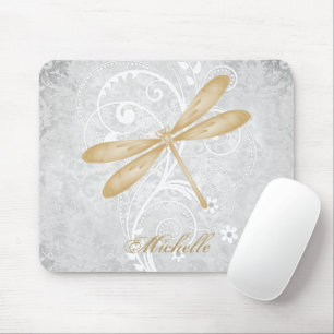 Mousepad Dourado Dragonfly - Mouse Personalizado Pad