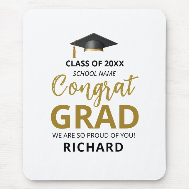 Mousepad Dourado e preto | Presente Personalizado para Form (Frente)