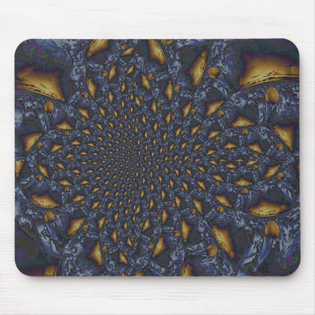 Mousepad Dourado e Silver Blue Molten Metal (Frente)