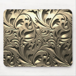Mousepad Dourado elegante abstrato de aspecto metálico grav