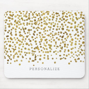 Mousepad Dourado Glam Confetti