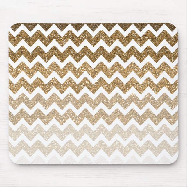 Mousepad Dourado Mole Glitter Chevron Ombre (Frente)