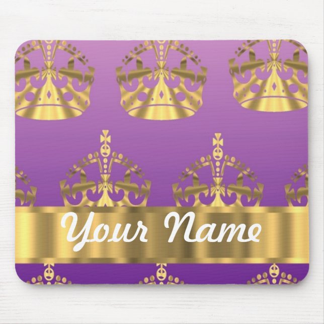 Mousepad Dourado padrão da coroa (Frente)