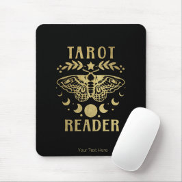 Mousepad Dourado Tarot Reader Moon Phase Moth Stars