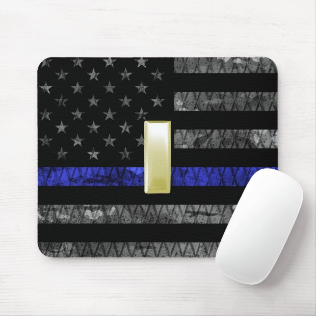 Mousepad (Dourado) Tenente Thin Blue Line - Sinalizador Dis (Com mouse)