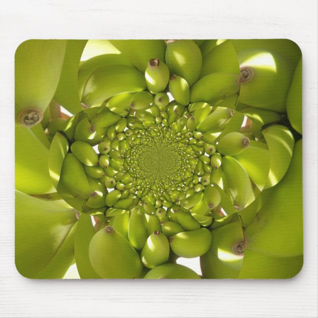 Mousepad Dourado Verde: Banana Torre Tropical Caleidoscópio (Frente)