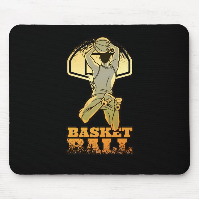 Mousepad Dourado W de basquete (Frente)