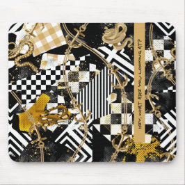 Mousepad Dourados crânios de xadrez - Ei, o que você está o