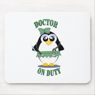 Mousepad Doutor no pinguim do dever (fêmea)