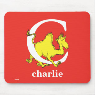 Mousepad Dr. Seuss ABC: Carta C - Branco Adicione seu nom