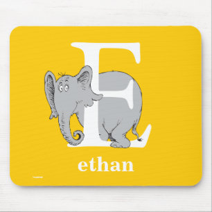 Mousepad Dr. Seuss ABC: Carta E - Branco Adicione seu nom