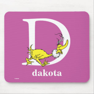 Mousepad Dr. Seuss ABC: Letra D - Branco   Adicione seu nom
