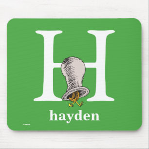 Mousepad Dr. Seuss ABC: Letra H - Branco   Adicione seu nom