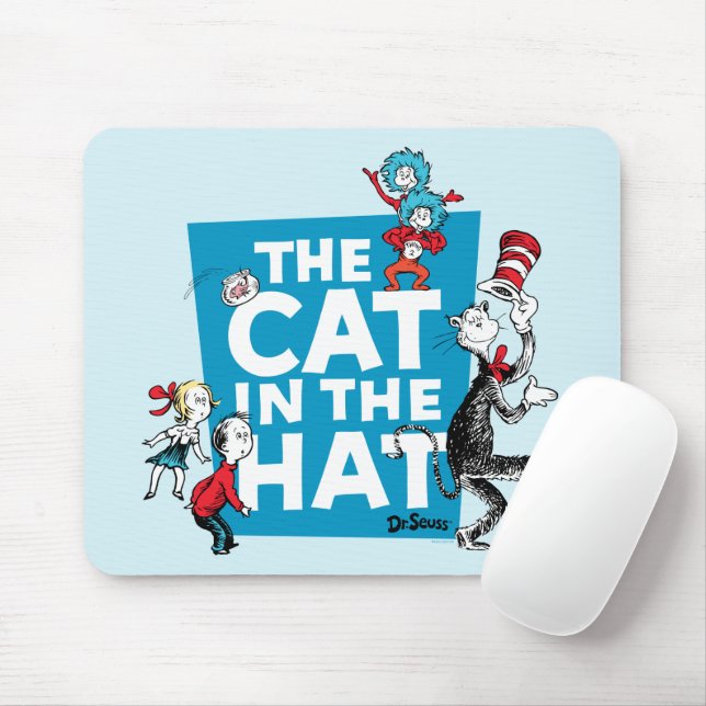 Mousepad Dr. Seuss | Cat no logotipo Hat - Caracteres (Com mouse)