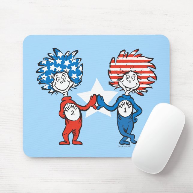Mousepad Dr. Seuss | Coisa Um Dois Gráficos Patrióticos (Com mouse)