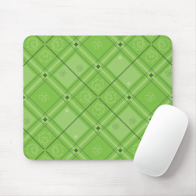 Mousepad Dr. Seuss | Dia de São Patrício Xadrez (Com mouse)