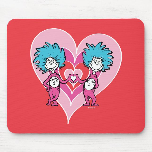 Mousepad Dr. Seuss Dia dos Namorados | Coisa Um Coisa Dois (Frente)