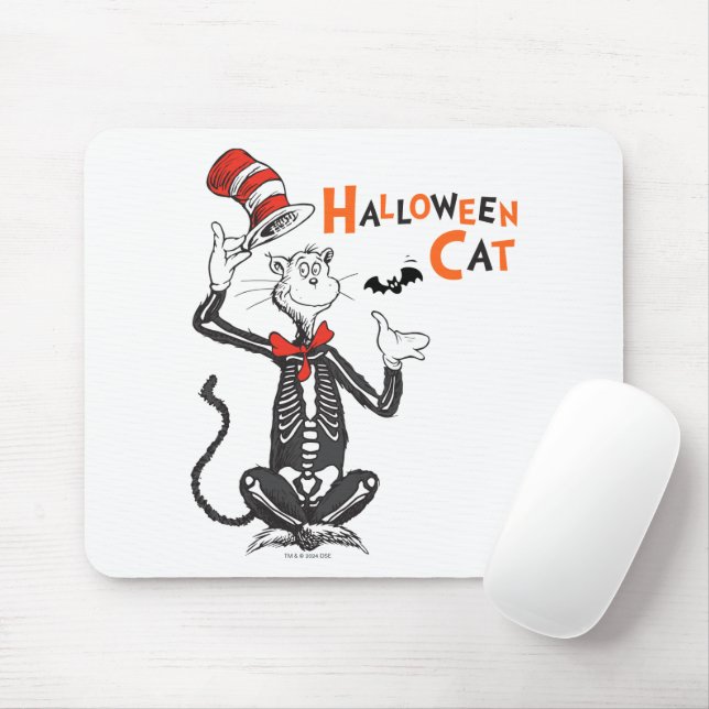Mousepad Dr. Seuss | Gato de Halloween no Chapéu (Com mouse)