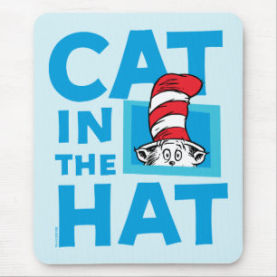 Mousepad Dr. Seuss   Gato no logotipo chapéu
