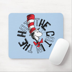 Mousepad Dr. Seuss   Gatos na Arte Arredondada do Chapéu