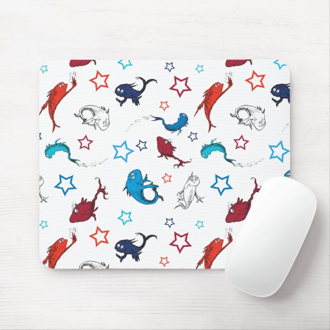 Mousepad Dr. Seuss | Um Peixe Dois Peixes Padrão de Estrela (Com mouse)
