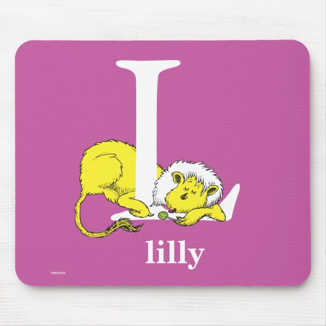 Mousepad Dr. Seuss's ABC: Letter L - White | Add Your Name (Frente)