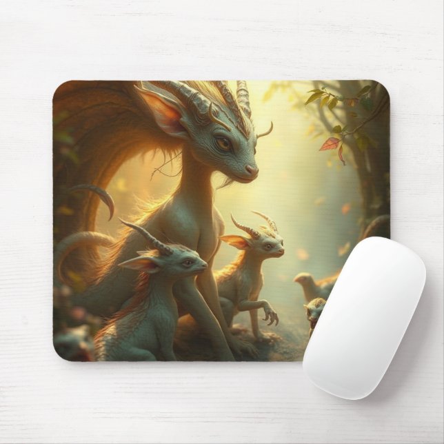 Mousepad „Drachenmutter im goldenen Wald“ (Com mouse)