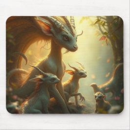 Mousepad „Drachenmutter im goldenen Wald“