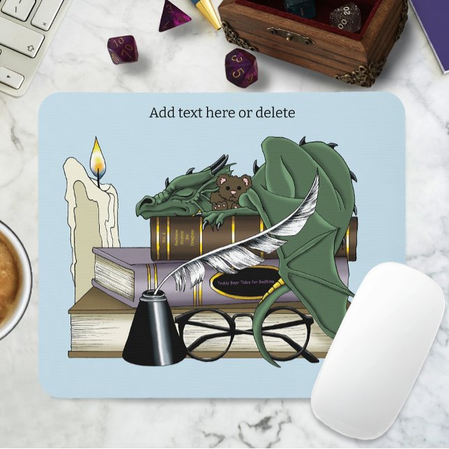 Mousepad Dragão Adormecido Caprichoso Verde Aconchegante Am (Criador carregado)