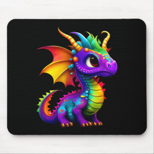 Mousepad Dragão Arco-Íris Fofo - Homens Mulheres Adolescent