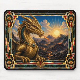 Mousepad Dragão, Art Déco Mítico