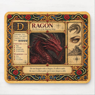 Mousepad Dragão, Arte Medieval de Bestiário
